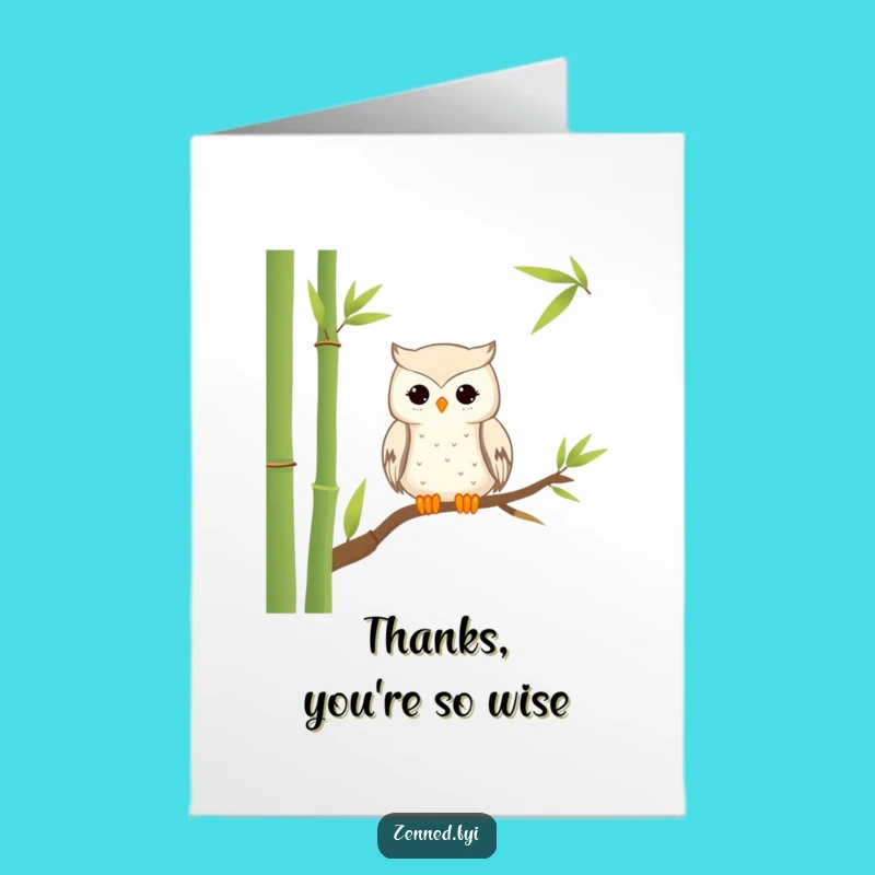 Free Printable Owl Thank You Card: Funny Wise Bird Downloadable Gift of Thanks