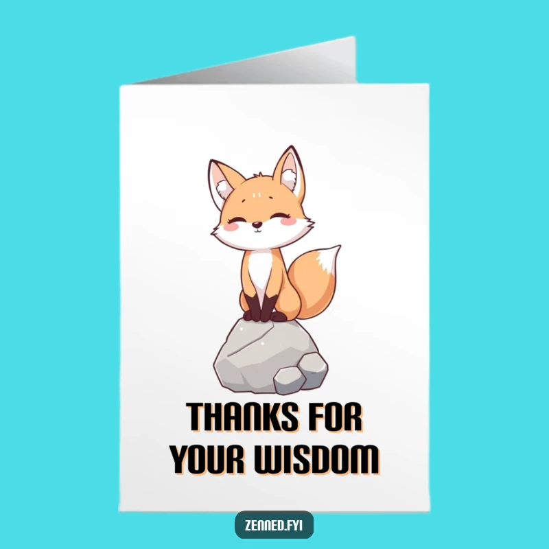 Free Printable Thank You Card: Centered Fox for a Grateful Downloadable Gift
