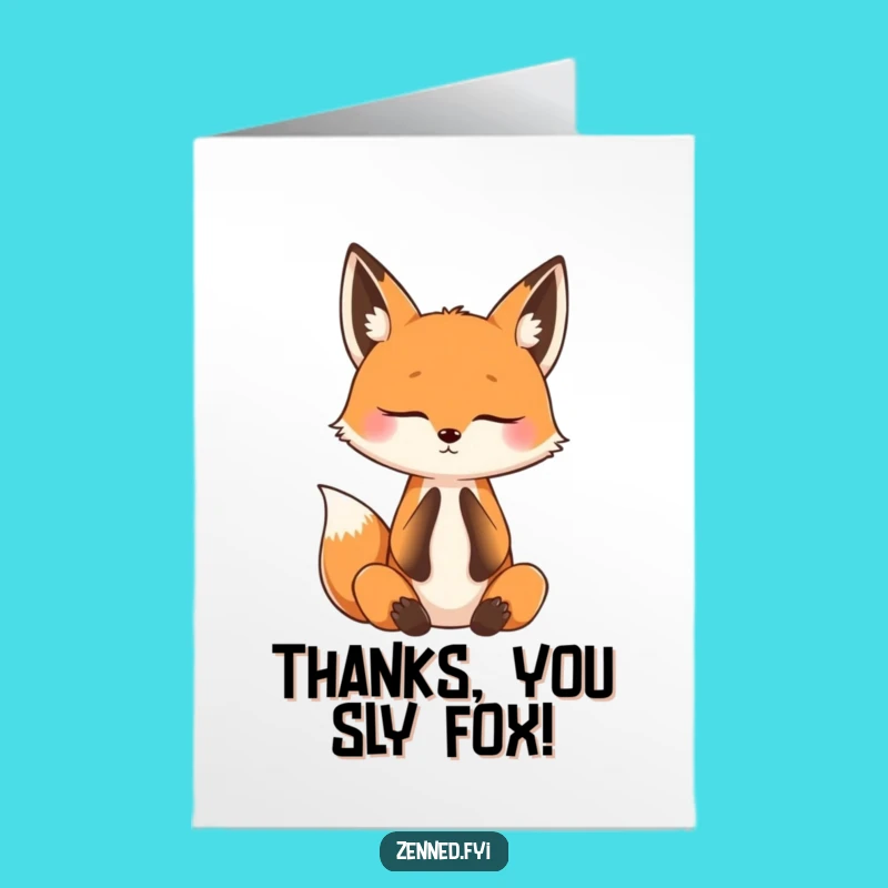 Free Printable Thank You Card: Fox's Peaceful Gratitude