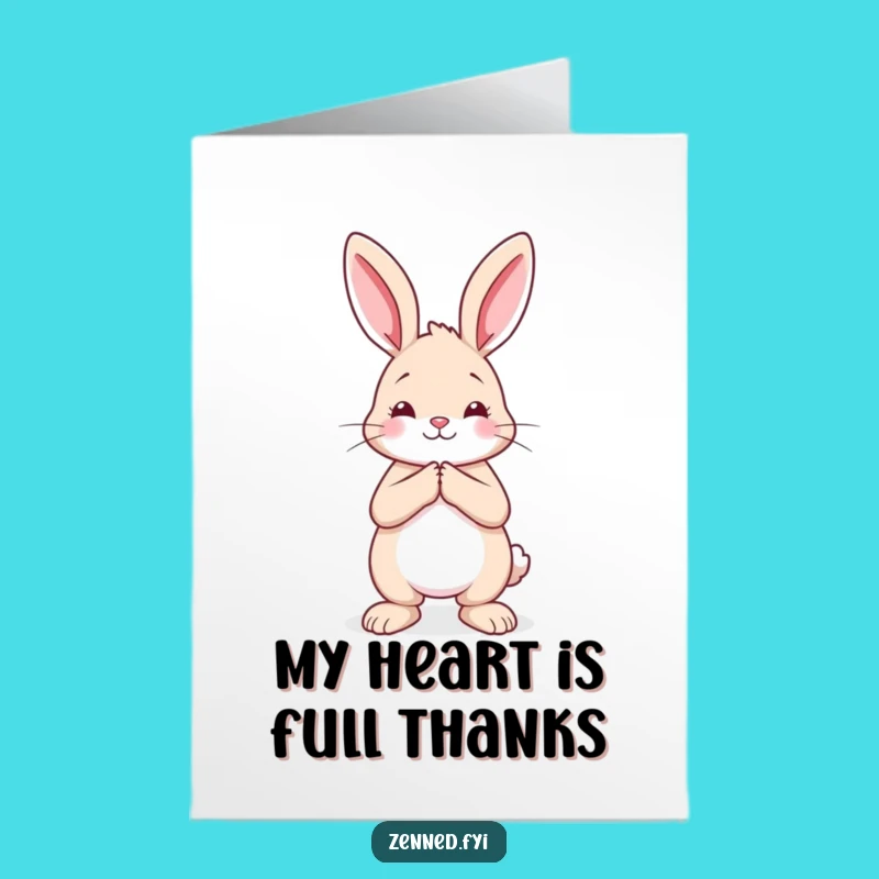 Free Printable Thank You Card: Gentle Rabbit Hands for Gratitude Downloadable Greeting