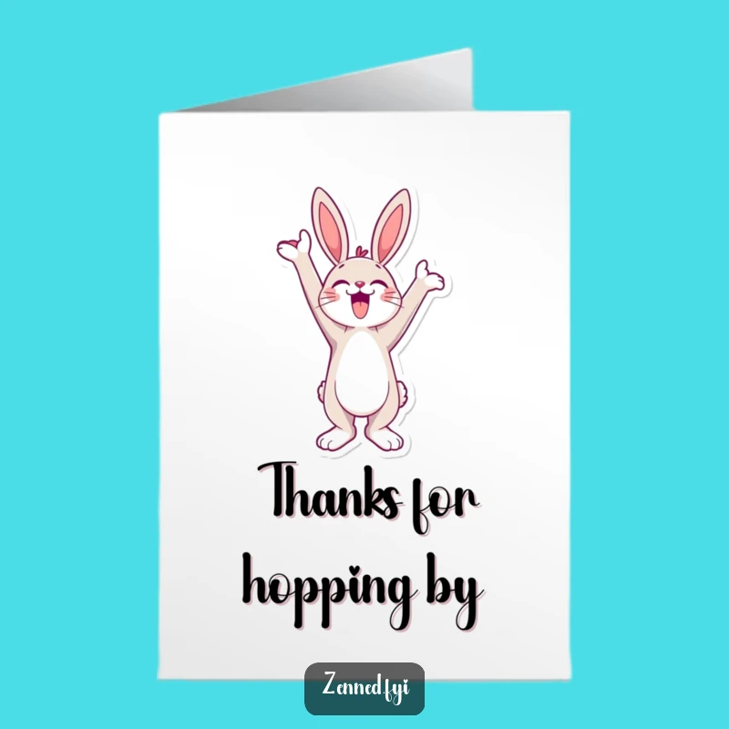 Free Printable Thank You Card: Jubilant Bunny, Grateful Leap, Downloadable Gift