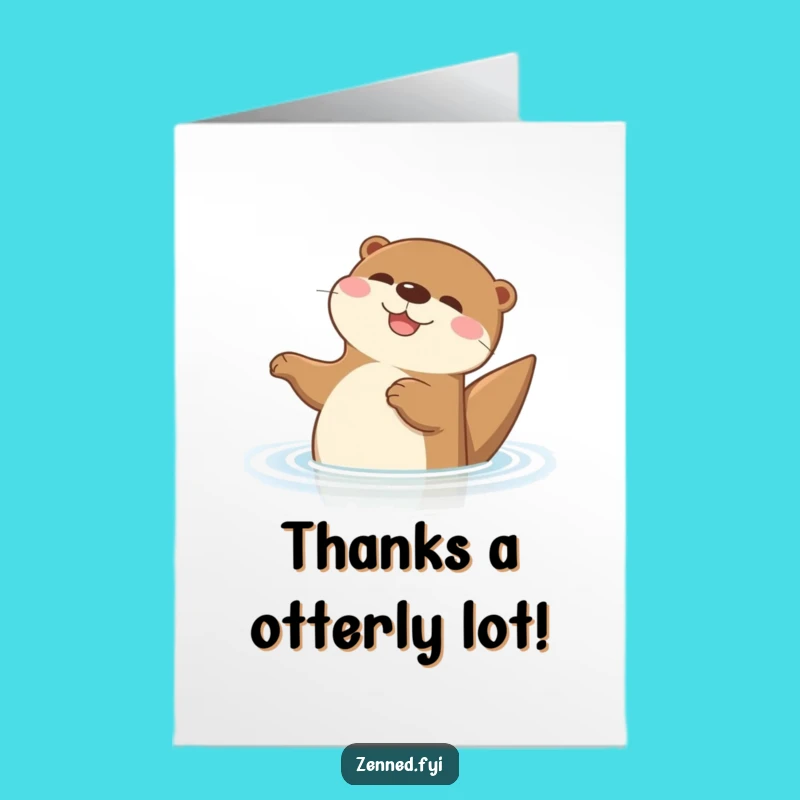 Free Printable Thank You Card Otter Floats: Funny Downloadable Gift for Gratitude