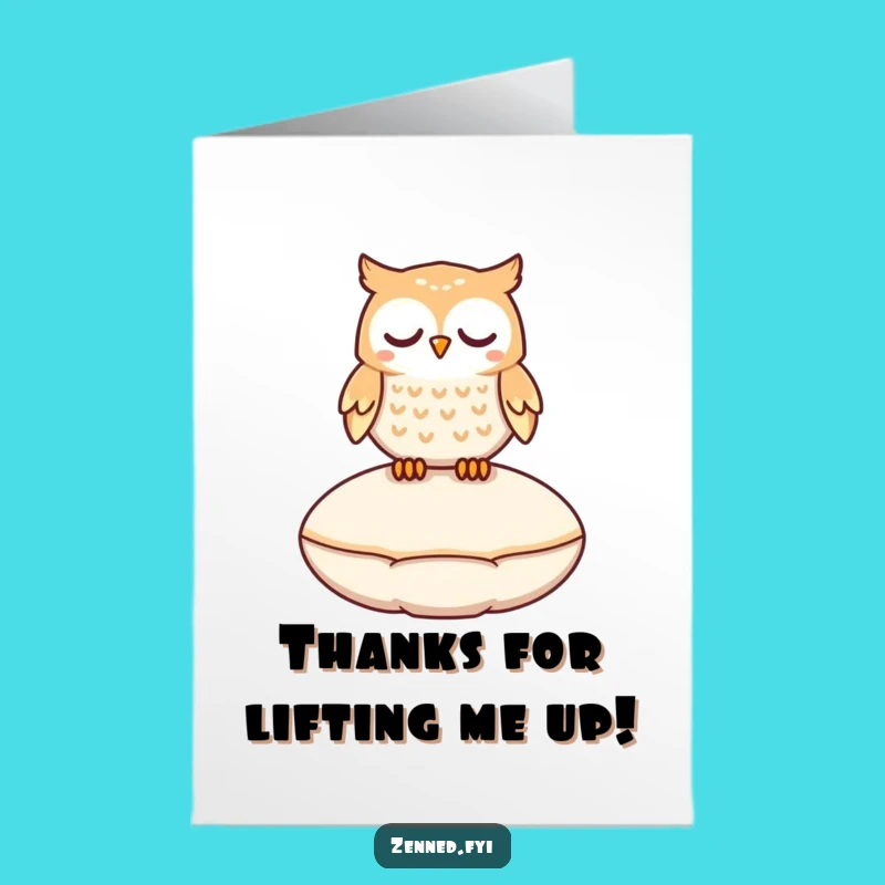 Free Printable Thank You Card: Owl's Grateful Float, Peaceful Thanks, Downloadable