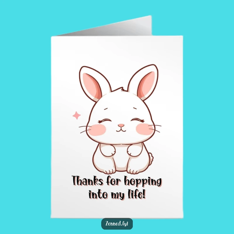 Free Printable Thank You Card: Peaceful Rabbit Calm Humor Downloadable Gift