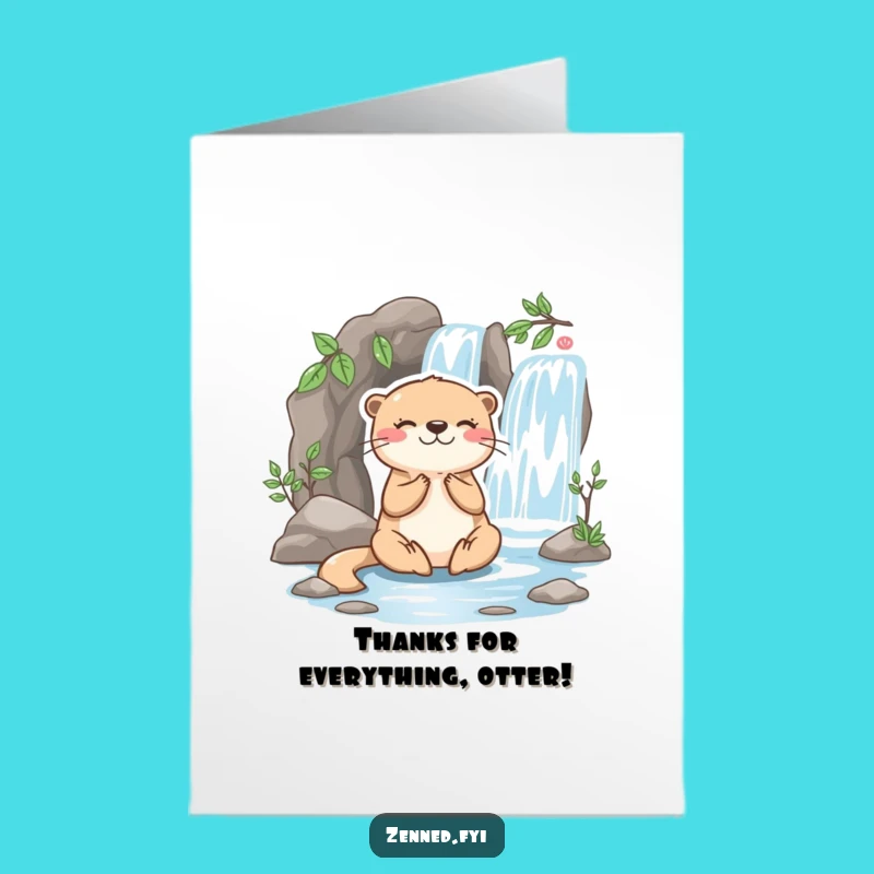 Free Printable Thank You Card: Serene Otter Meditation, Funny Downloadable Gift!