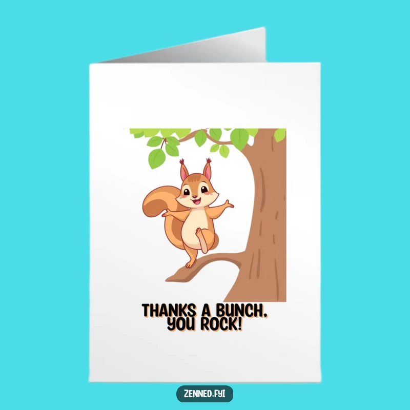 Free Printable Thank You Card: Yoga Squirrel Balance Humor Downloadable Gift