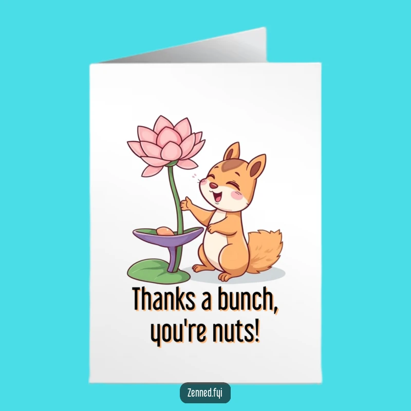 Free Printable Thank You Squirrel Card: Happy Gratefulness, Funny Downloadable Gift