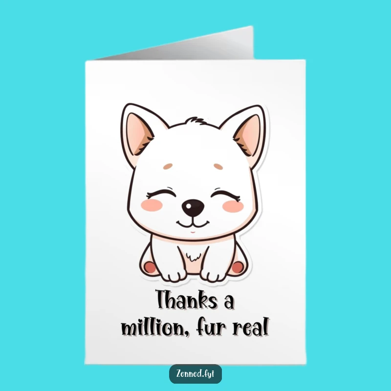 Free Printable Thank You Card: Serene Kawaii Dog's Gentle Gratitude