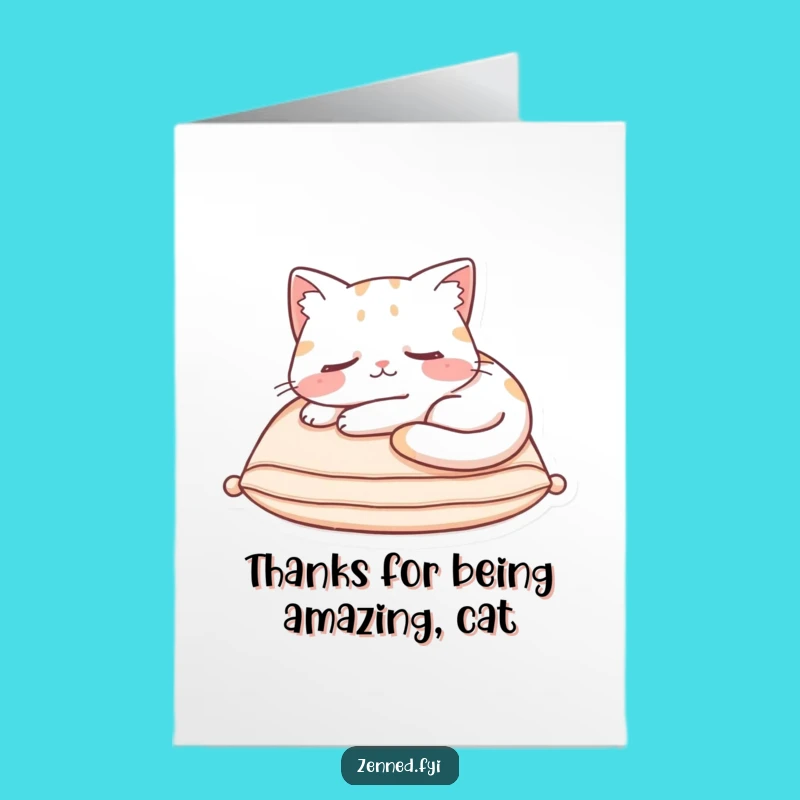 Free Printable Thank You Card: Sleeping Cat, Cozy Thanks, Downloadable Gift