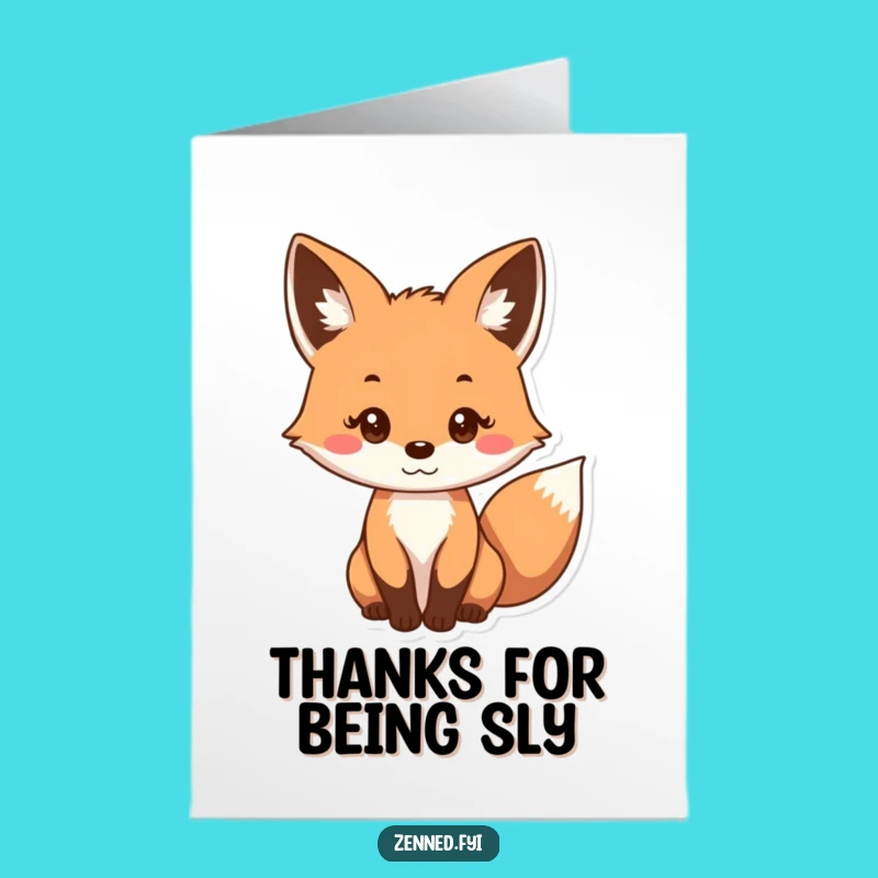 Free Printable Fox Thank You Card: Humorous Downloadable Appreciation