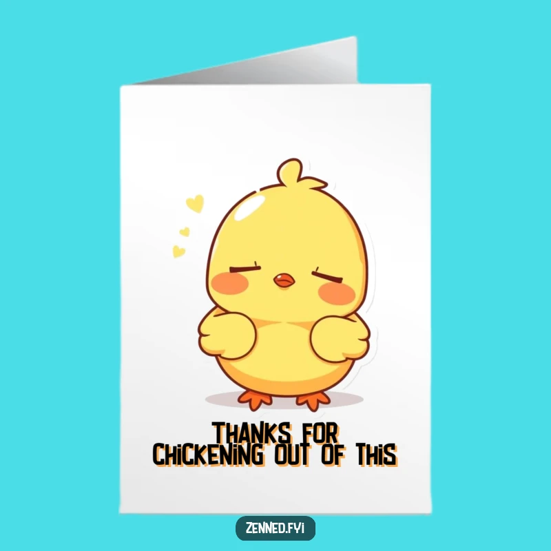 Free Printable Thank You Card: Yellow Chick's Peaceful Sigh of Gratitude