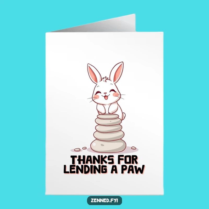 Free Printable Rabbit Thank You Card - Funny Balancing Act Downloadable Gratitude