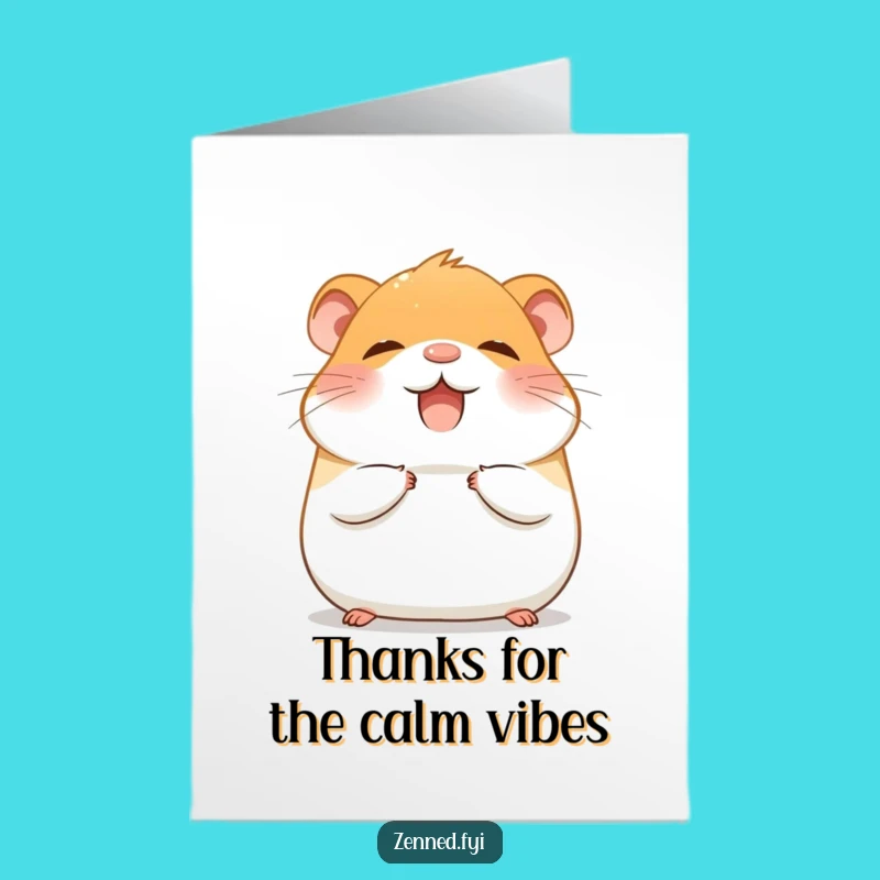 Free Printable Thank You Card: Giggling Hamster Inner Peace, Funny Downloadable Gift