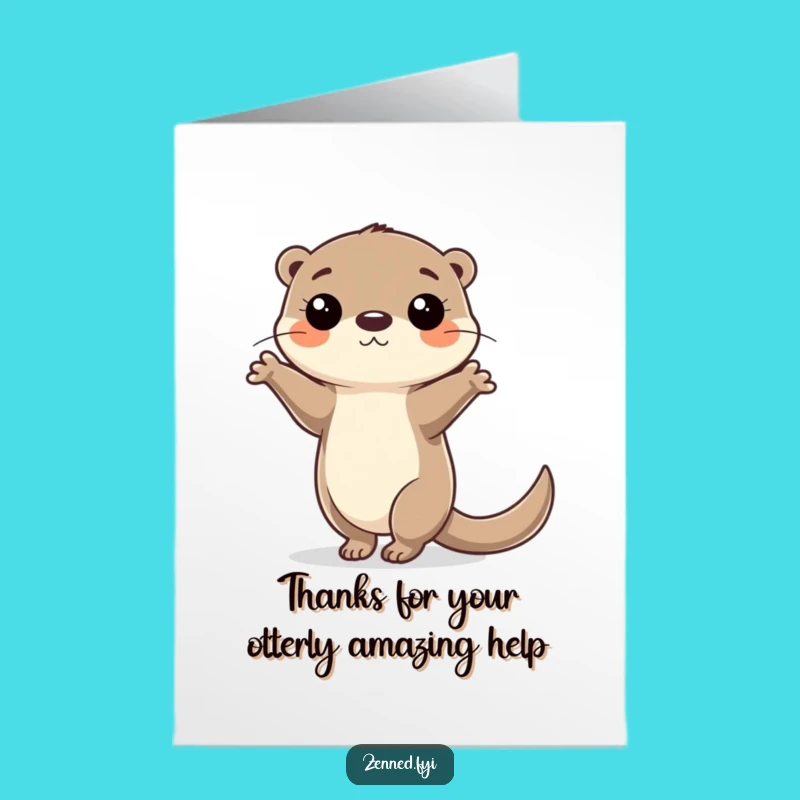 Free Printable Thank You Card: Balancing Otter, Grateful Skill, Downloadable Gift