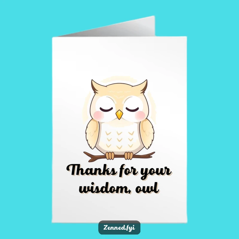 Free Printable Owl Thank You Card: Peaceful Aura Downloadable
