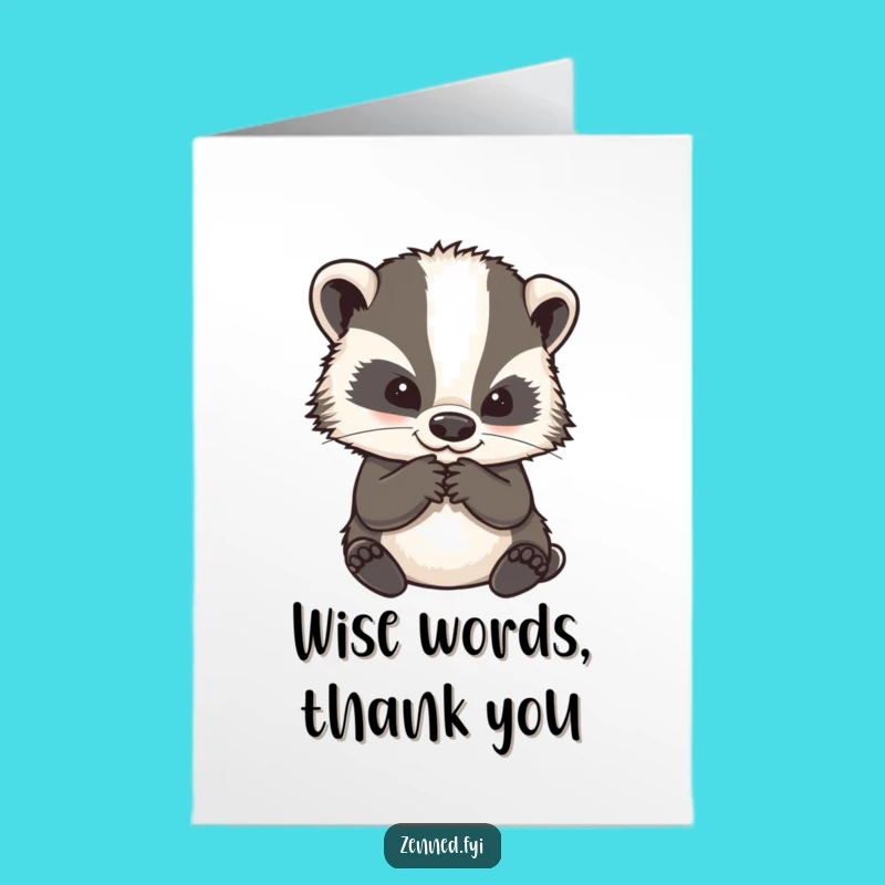Free Printable Thank You Card: Wise Badger's Gratitude - Thoughtful Downloadable Gift