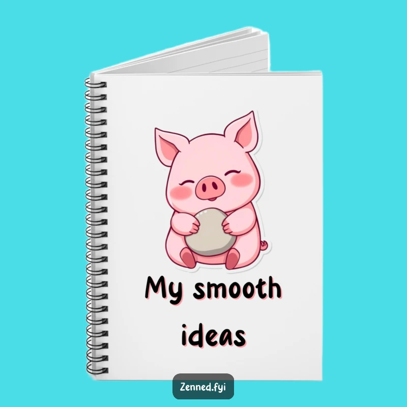 Calm Funny Pink Pig Notebook - For Jotting Down Peaceful Thoughts and Ideas