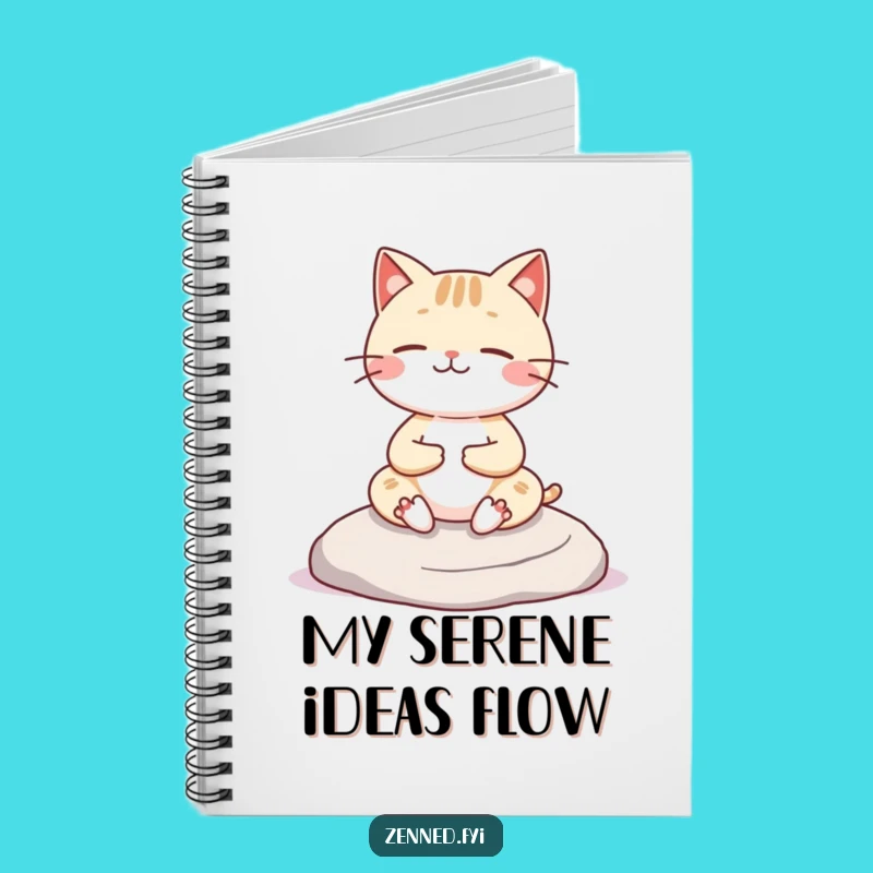 Funny Kawaii Cat Notebook: Cheerful Meditator, Zen Notes Gift