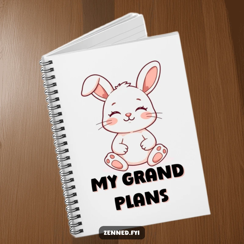 Funny Zen Bunny Notebook with a meditating rabbit, perfect for journaling, note-taking, or sketching with a peaceful, humorous touch.