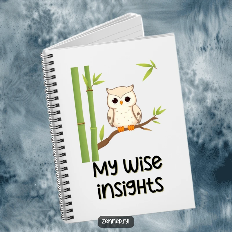 Funny Notebook: A tranquil owl perched peacefully on bamboo, ready to capture your wise thoughts and funny notes.