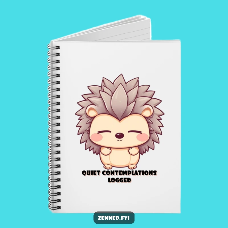 Funny Peaceful Hedgehog Notebook - Calm Thoughts, Sleepy Journal, Perfect Gift