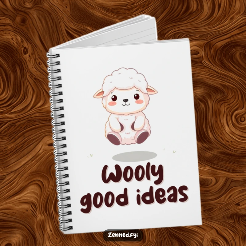 Funny Zen Sheep Notebook with a meditating sheep floating peacefully, perfect for journaling, notes, or sketching with whimsical humor.