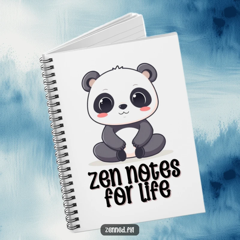 Funny Kawaii Panda Notebook: A notebook featuring a focused panda character in a deep lotus pose, inspiring calm and centered writing.