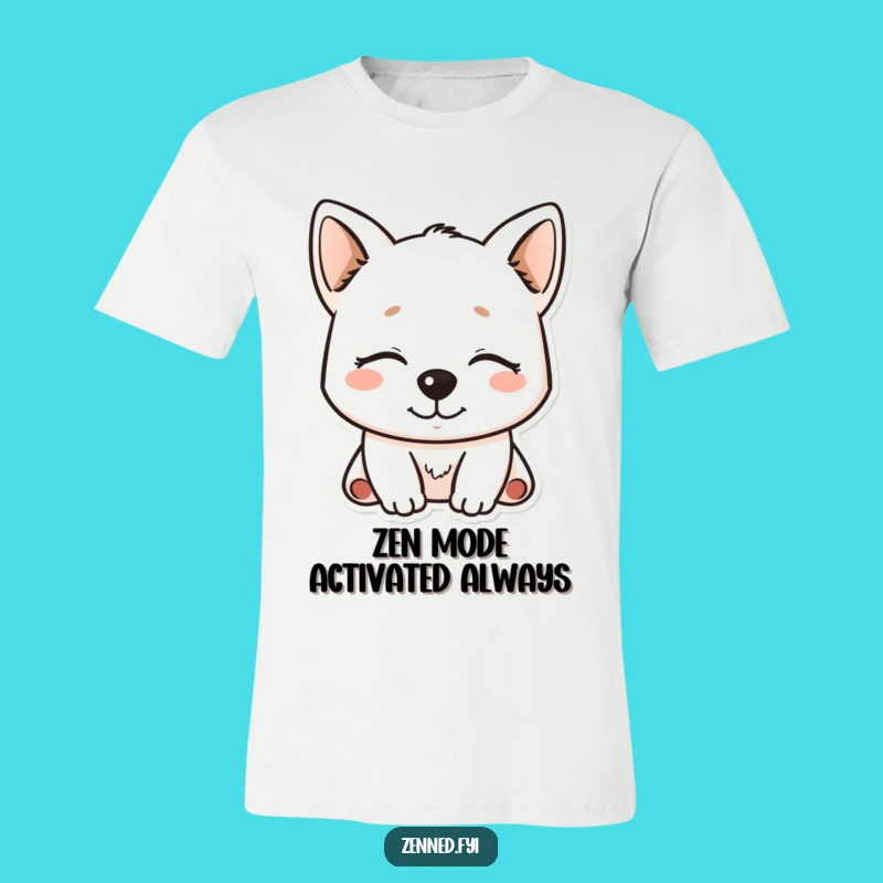 Funny Kawaii Dog T-Shirt - Serene Smile Character, Comfy & Cute Tee
