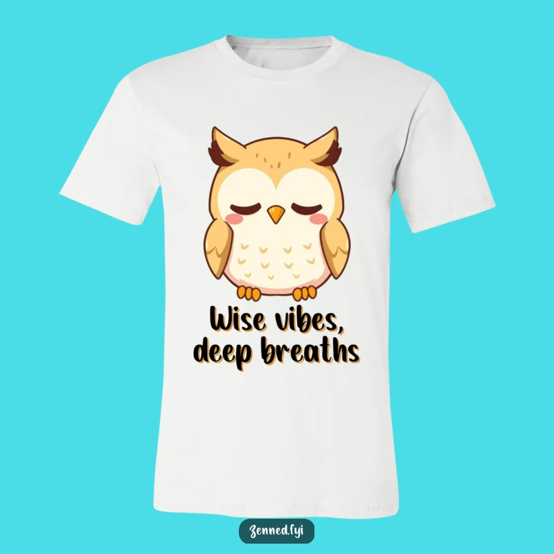 Funny Kawaii Owl T-Shirt - Zen Vibes and Gentle Smiles, Great Gift