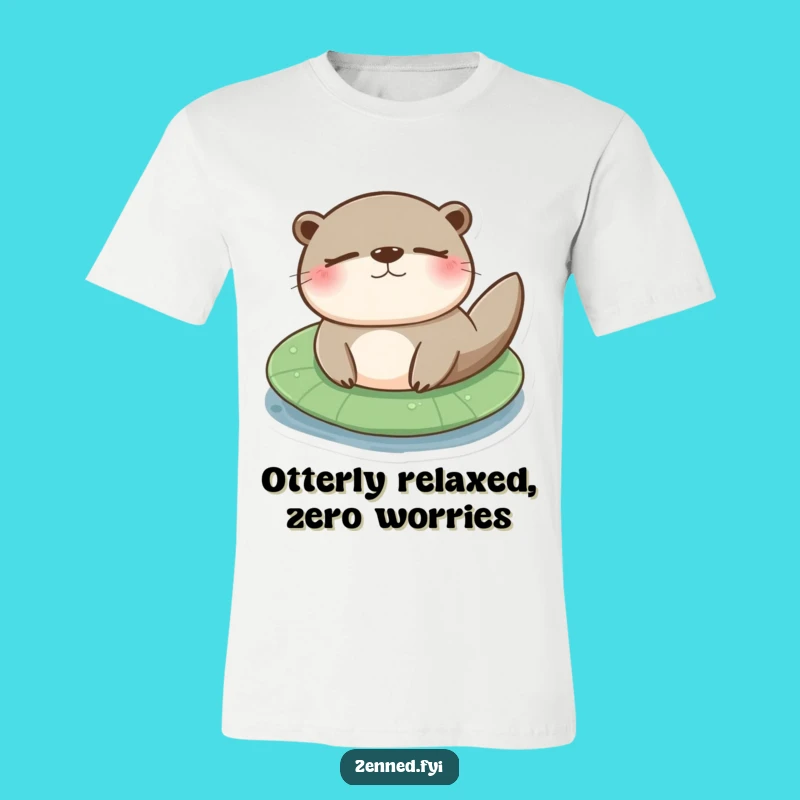 Funny Otter Lily Pad T-Shirt: Wear Your Relaxation with Flipper Flair