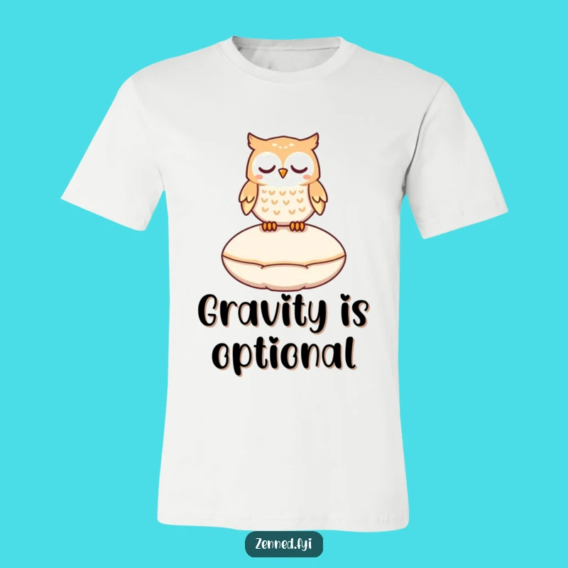 Funny Floating Owl T-Shirt - Magical Levitation Humor, Perfect Whimsical Gift