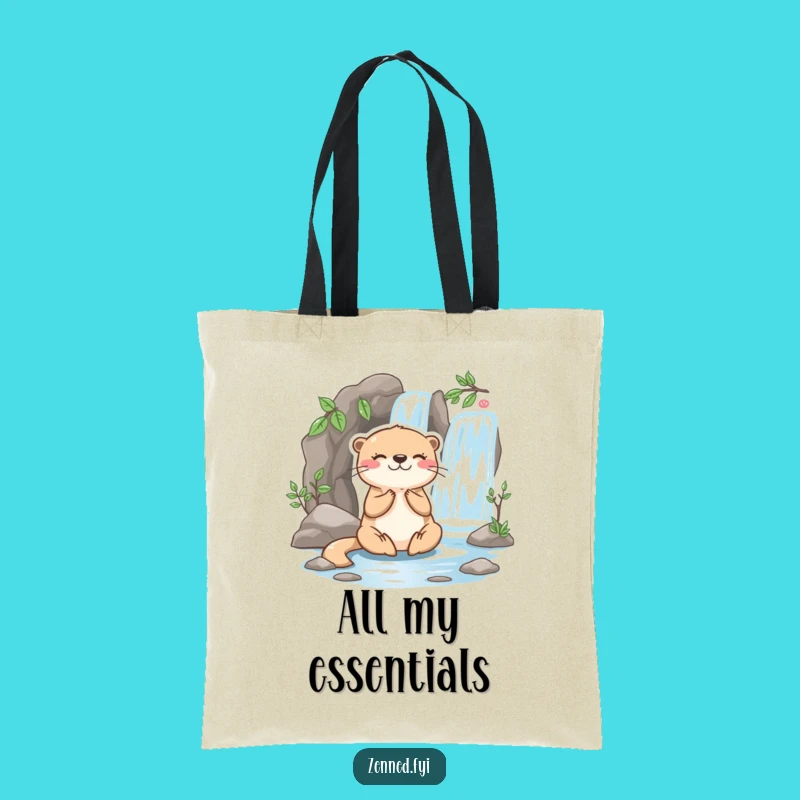 Funny Otter Meditation Tote Bag: Carry Your Calm and Humor