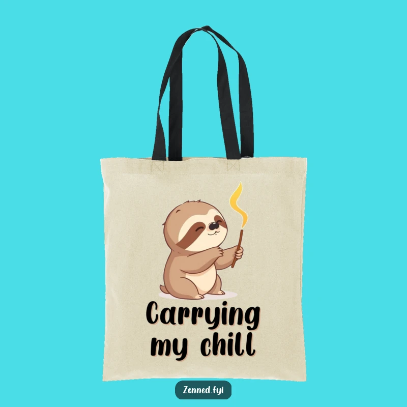Funny Sloth Incense Tote Bag: Carry Your Calm and Humor