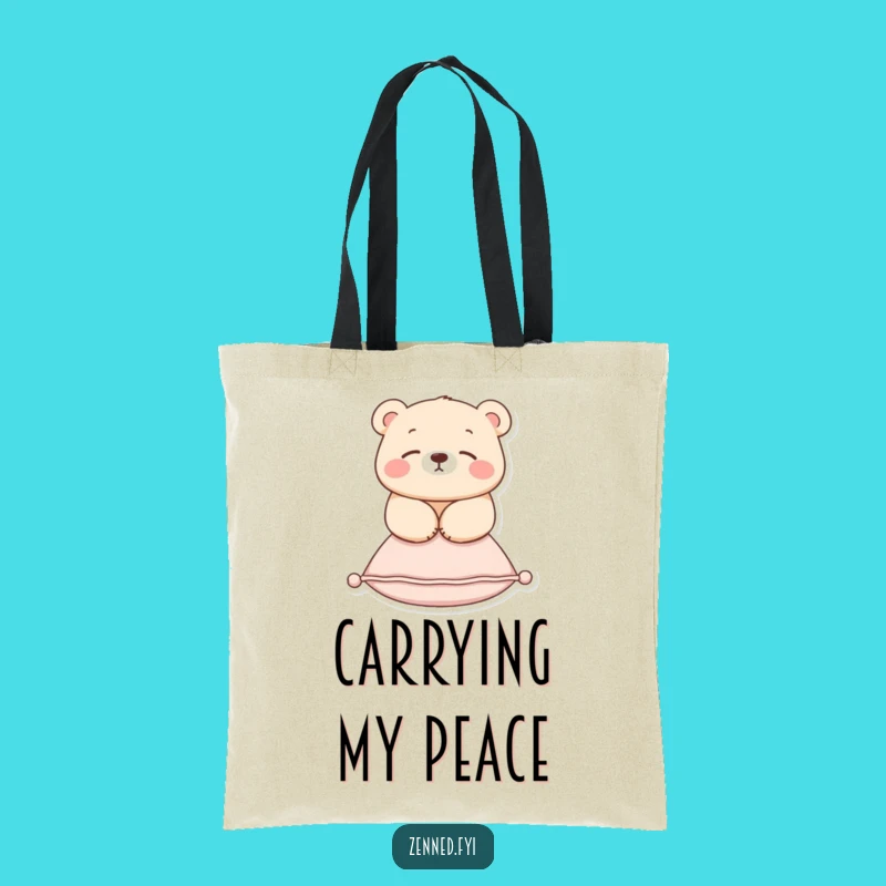 Funny Zen Bear Tote Bag: Serene Floating Bear Bag, Ideal Eco-Friendly & Humorous Gift