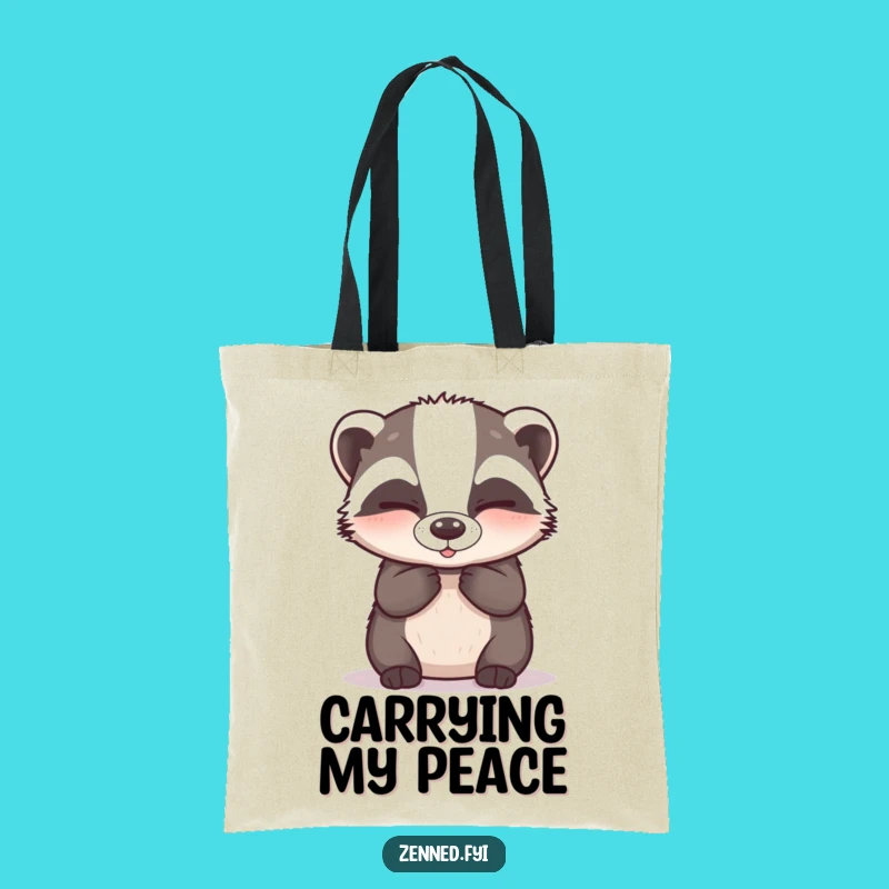 Funny Badger Zen Tote Bag - Carry Your Calm & Laughs Everywhere