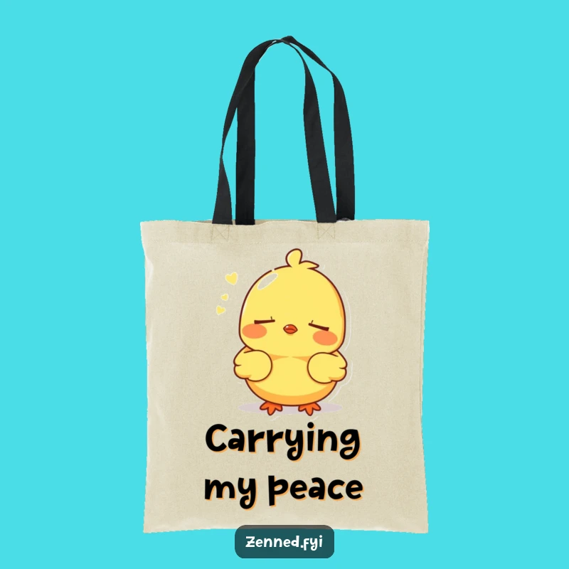 Funny Chick Tote Bag, Peaceful Carryall, Chic Humorous Gift