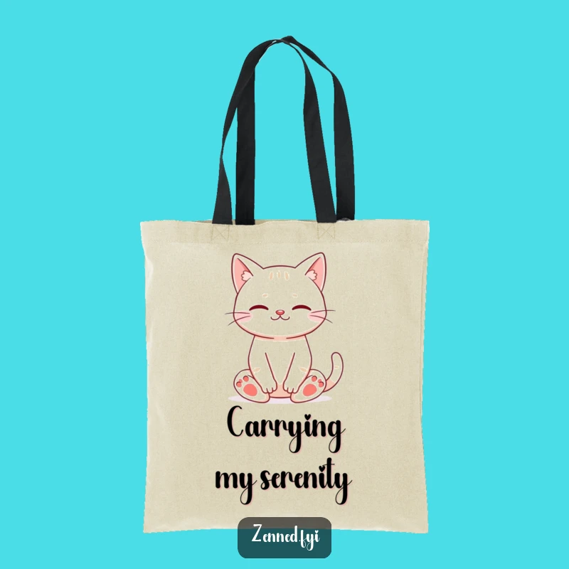 Funny Cat Meditation Tote Bag: Carry Your Calm and Your Catnip