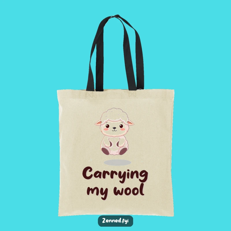 Funny Zen Sheep Tote Bag: Floating Meditation Bag, Durable and Whimsical Gift