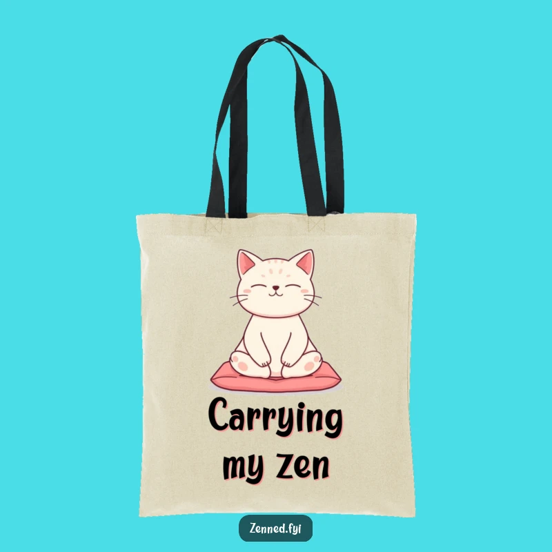 Funny Zen Cat Tote Bag: Yoga Meditation Bag, Durable and Hilarious Gift for Cat Lovers