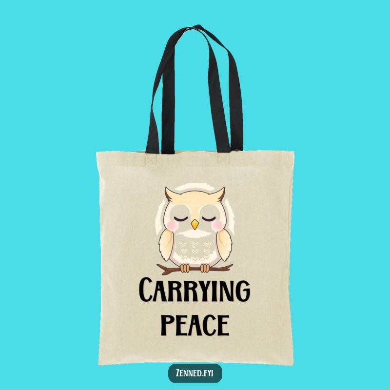 Funny Peaceful Owl Aura Tote Bag: Carry Your Calm, Ideal Funny Gift