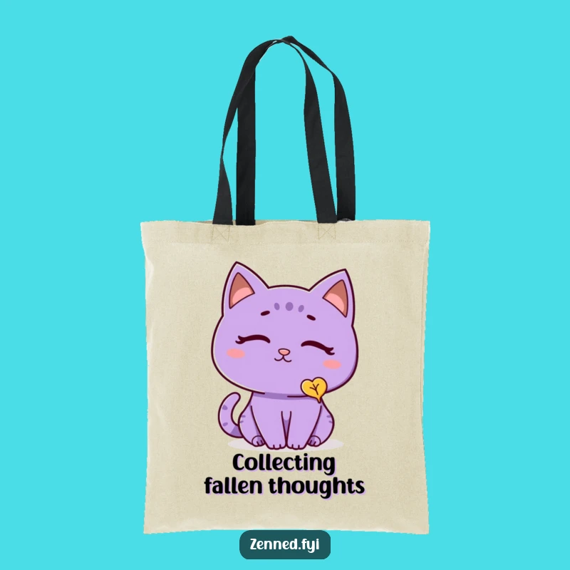 Funny Cat Leaf Tote Bag: Thoughtful Feline Shopper - Eco-Friendly Funny Gift
