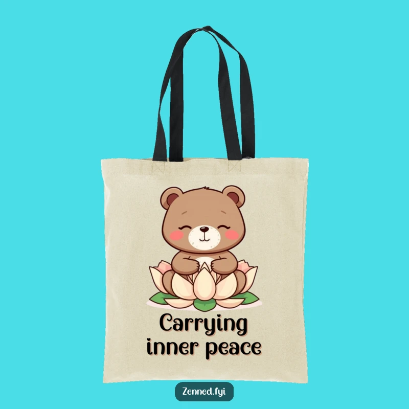 Funny Bear Yoga Tote Bag - Hilarious Gift for Mindful Movers