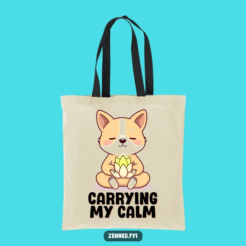 Funny Dog Meditation Tote Bag - Carry Your Calm & Laughs Anywhere