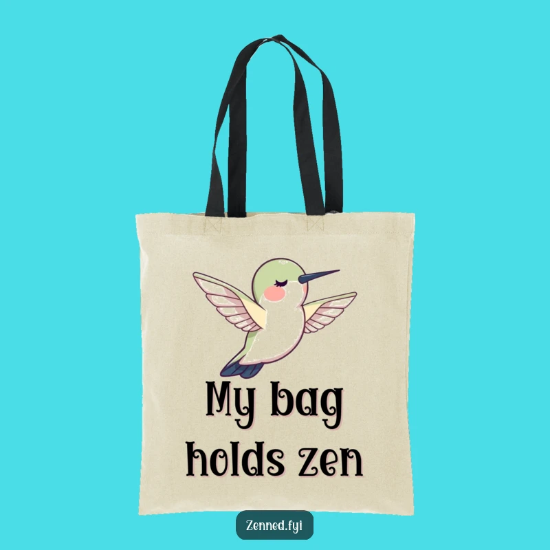 Funny Hummingbird Calm Tote Bag: Peaceful Zen Carry-All for Daily Serenity