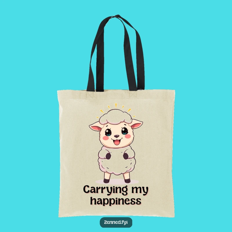 Funny Joyful Sheep Tote Bag - Heavenly Style, Perfect Gift