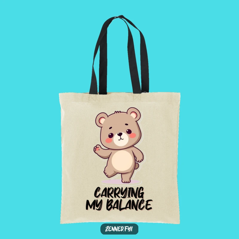 Funny Kawaii Bear Tote Bag: Determined Design, Perfect Carry-All Funny Gift