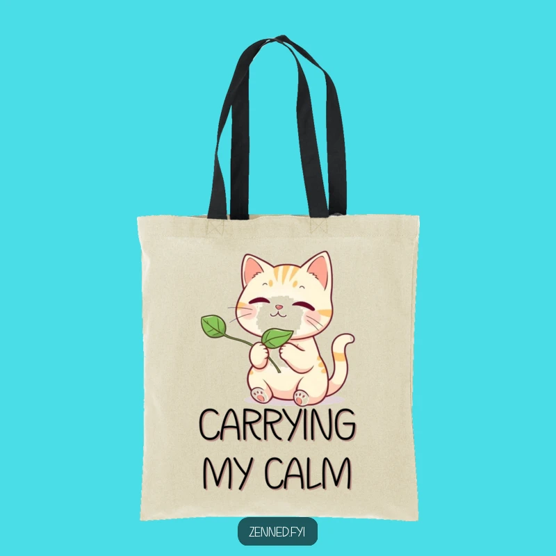 Funny Kawaii Cat Leaf Tote Bag: Cute & Practical Cat Accessory