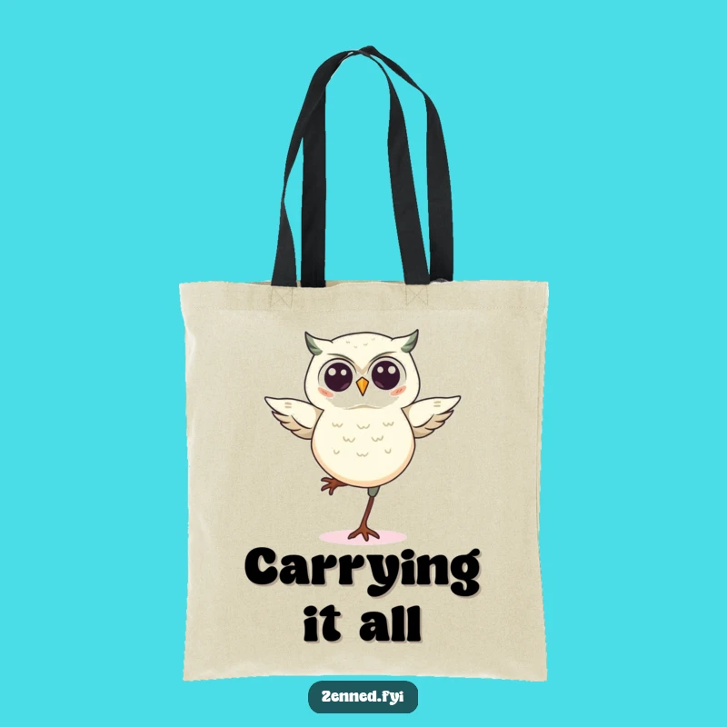 Funny Kawaii Owl Balance Tote Bag: Cute & Practical Bird Accessory