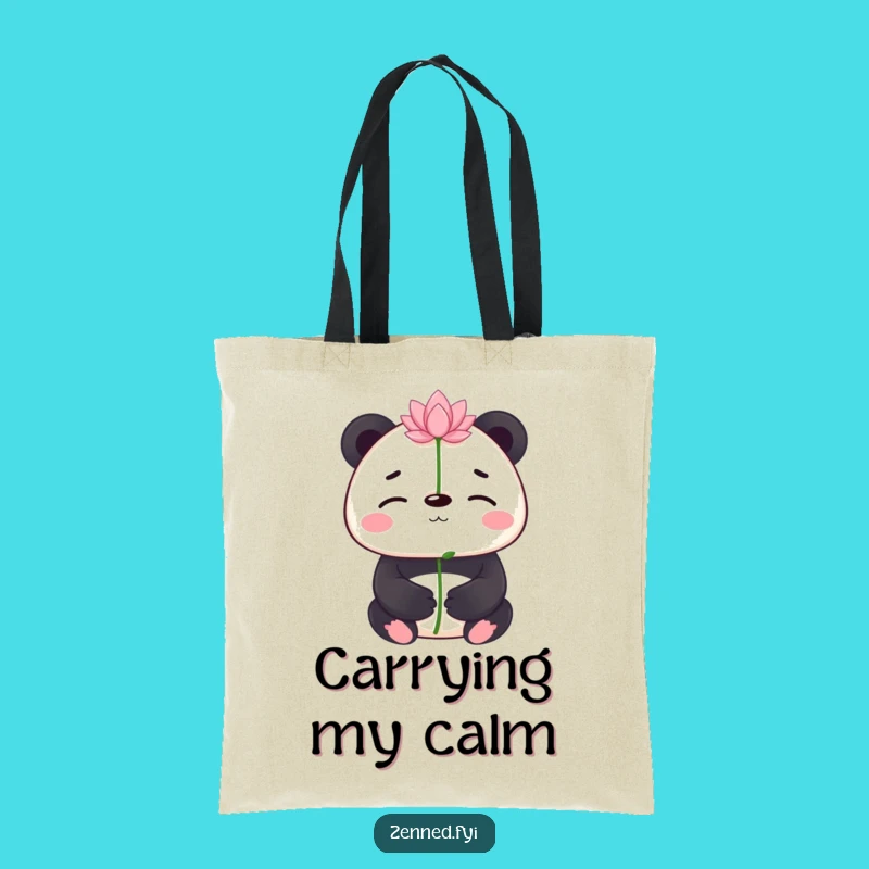 Funny Panda Lotus Tote Bag: Carry Calmness and Humor Everywhere