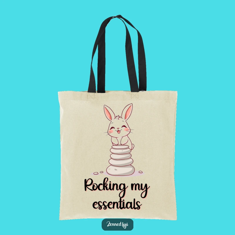 Funny Rabbit Balance Tote Bag - Hilarious Gift for Daily Stability
